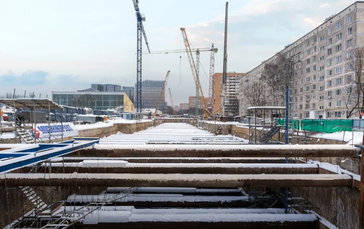 Владимир Ефимов: на строящейся станции &laquo;Серебряный Бор&raquo; начались монолитные работы