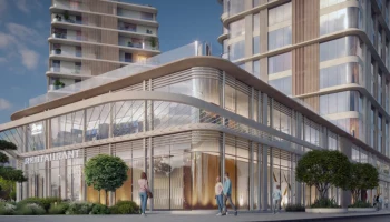 В общественно-деловом комплексе на улице Лобачевского начались отделочные работы