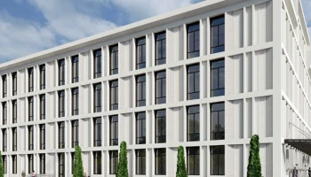 Белыми панелями с текстурой облицуют фасады нового Центра госуслуг в районе Молжаниновский