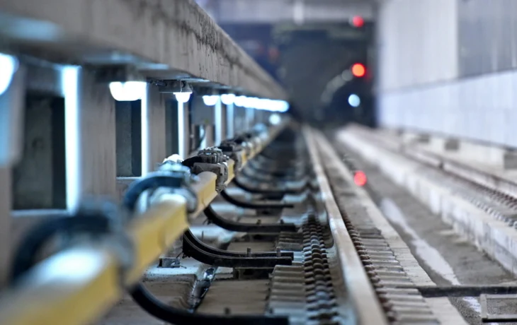 Началось устройство бетонного основания путей между станциями метро «Бульвар Генерала Карбышева» и «Серебряный Бор»