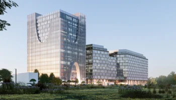 Стеклянная башня со сквозной аркой украсит бизнес-центр в Мнёвниковской пойме