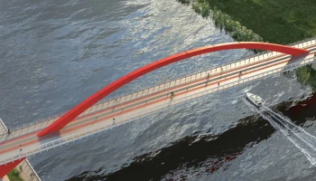 Продолжается строительство велопешеходного моста в восточной части Мневниковской поймы