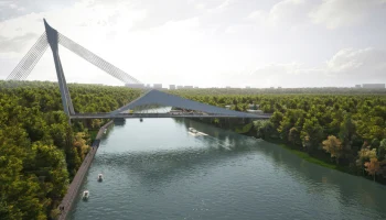 Мост-парус в районе Новозаводской улицы готов более чем на 15%